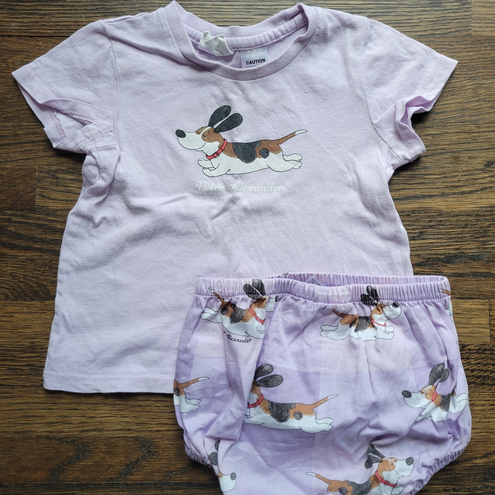 Peter Alexander Purple Dog Print PJs Set - 18-24 Months